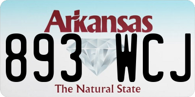 AR license plate 893WCJ
