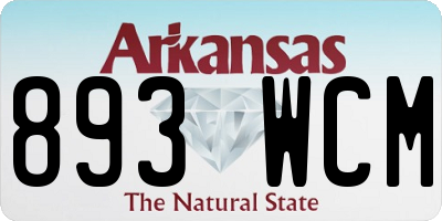AR license plate 893WCM