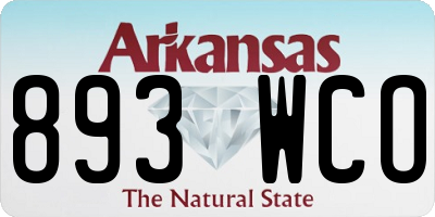 AR license plate 893WCO