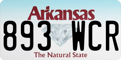 AR license plate 893WCR