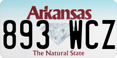 AR license plate 893WCZ