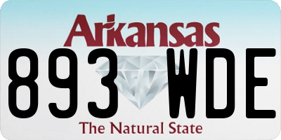 AR license plate 893WDE