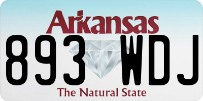 AR license plate 893WDJ