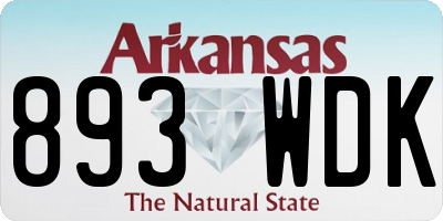 AR license plate 893WDK