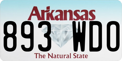 AR license plate 893WDO