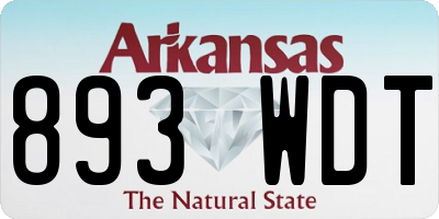 AR license plate 893WDT