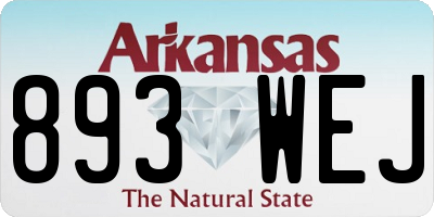 AR license plate 893WEJ