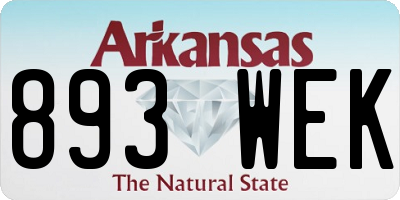 AR license plate 893WEK