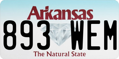 AR license plate 893WEM