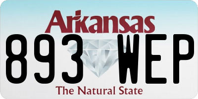 AR license plate 893WEP