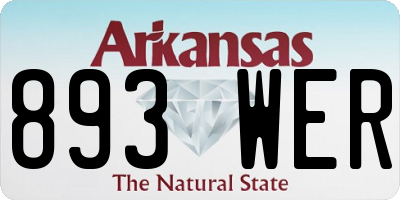 AR license plate 893WER