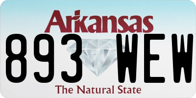 AR license plate 893WEW
