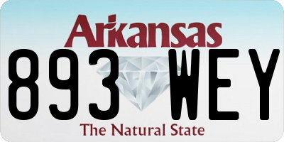 AR license plate 893WEY