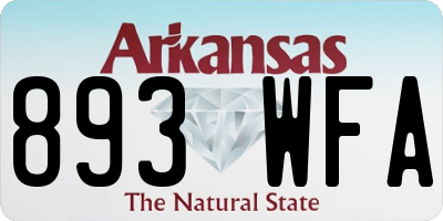 AR license plate 893WFA