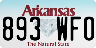 AR license plate 893WFO