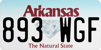 AR license plate 893WGF