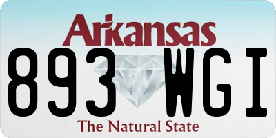 AR license plate 893WGI