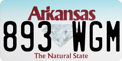 AR license plate 893WGM