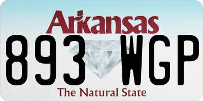 AR license plate 893WGP