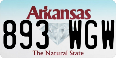AR license plate 893WGW