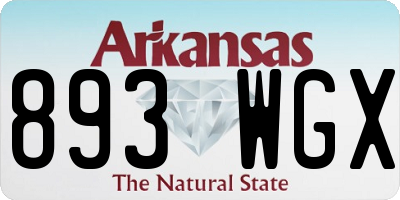 AR license plate 893WGX