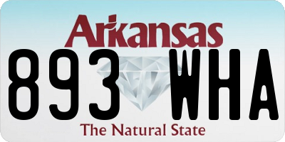 AR license plate 893WHA