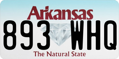AR license plate 893WHQ