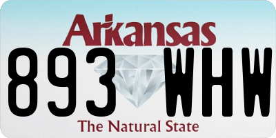 AR license plate 893WHW