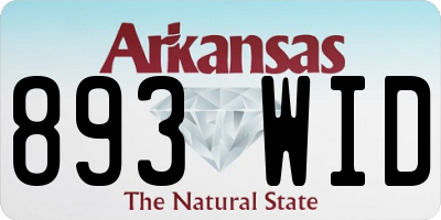 AR license plate 893WID