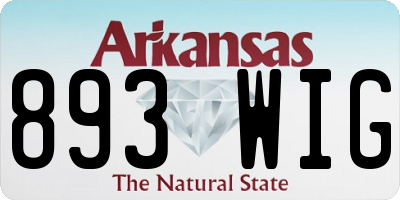 AR license plate 893WIG