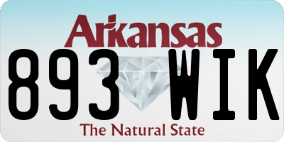 AR license plate 893WIK