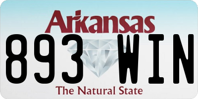 AR license plate 893WIN