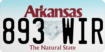 AR license plate 893WIR