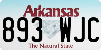 AR license plate 893WJC