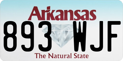 AR license plate 893WJF