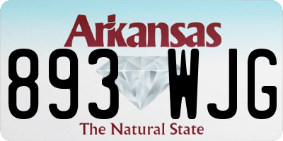 AR license plate 893WJG