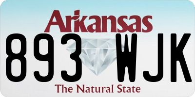 AR license plate 893WJK