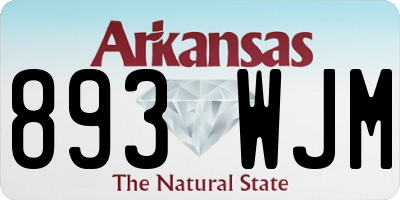 AR license plate 893WJM