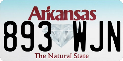 AR license plate 893WJN