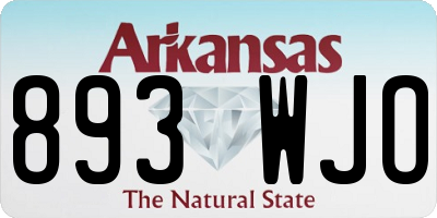 AR license plate 893WJO