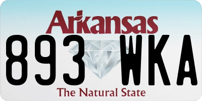 AR license plate 893WKA