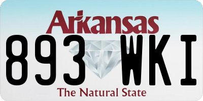 AR license plate 893WKI