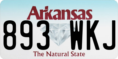 AR license plate 893WKJ