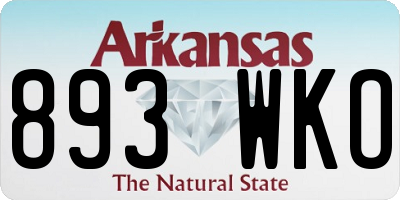 AR license plate 893WKO