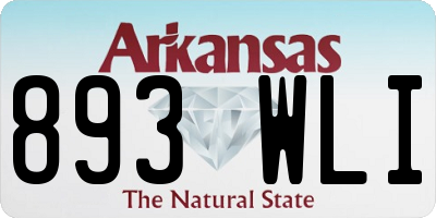 AR license plate 893WLI