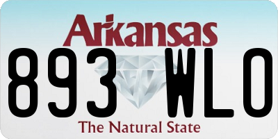 AR license plate 893WLO