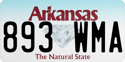 AR license plate 893WMA