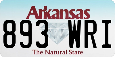 AR license plate 893WRI