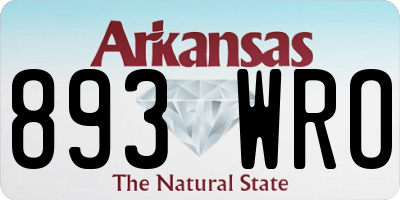 AR license plate 893WRO