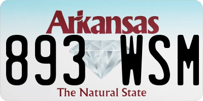 AR license plate 893WSM